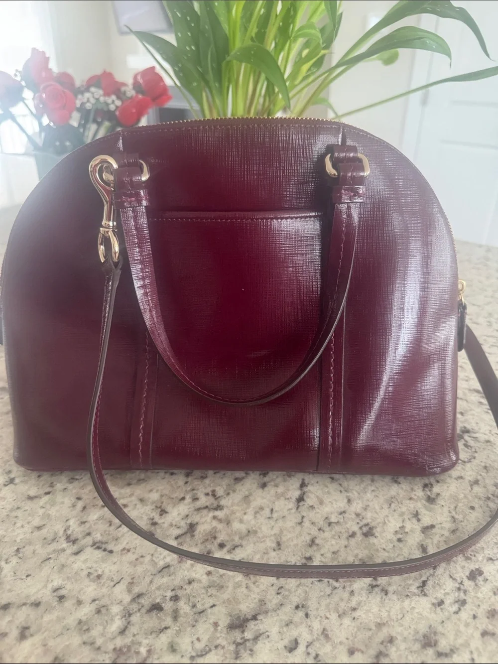 Coach Women’s Leather Dome Satchel - Wine